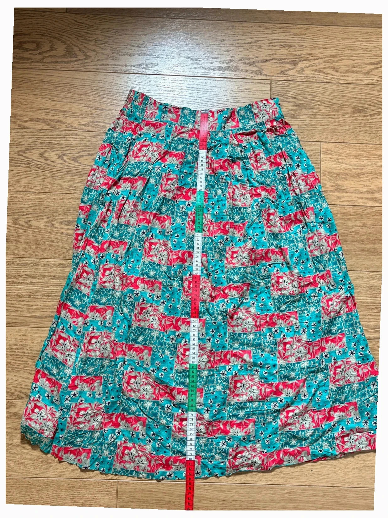 Jupe vintage Kim Rogers made in USA T16 100% rayon longue fluide fleurie bohème rétro – photo 6